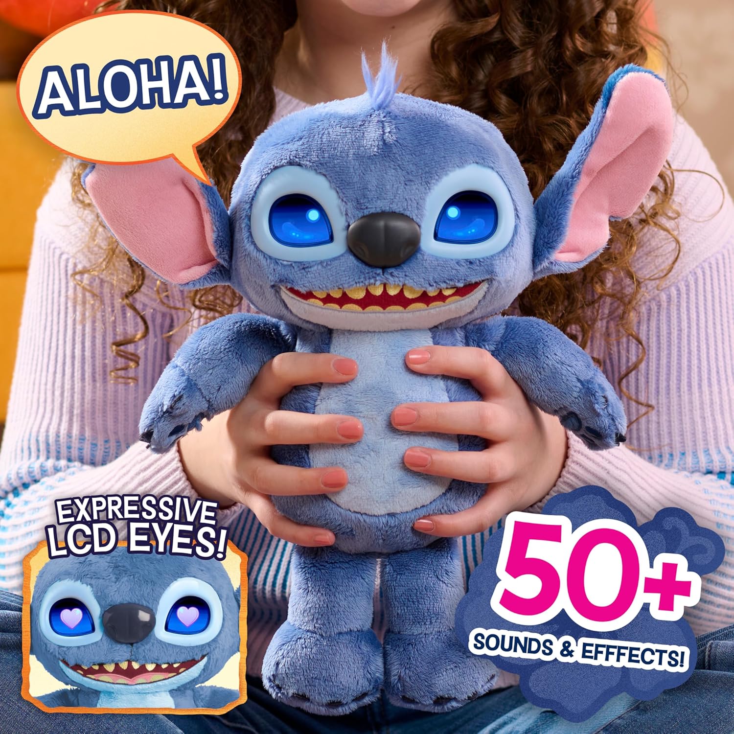 Just Play Disney Stitch Many Moods 14-inch Interactive Soft Plush Toy