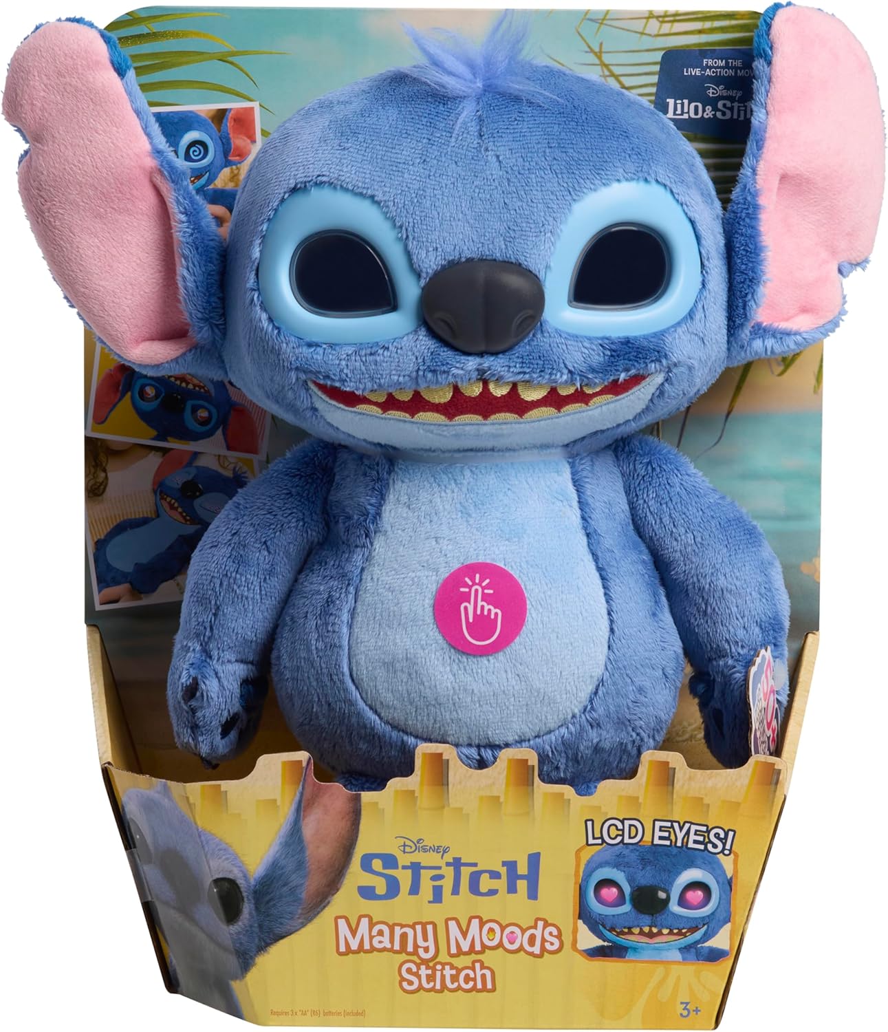 Just Play Disney Stitch Many Moods 14-inch Interactive Soft Plush Toy