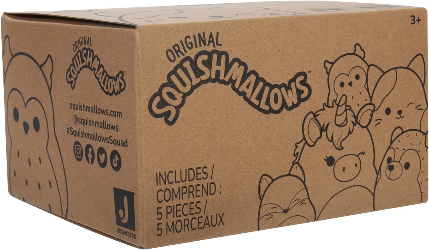 Squishmallows Original 3.5-Inch Clip-On Soft Plush Toy 5 Pack