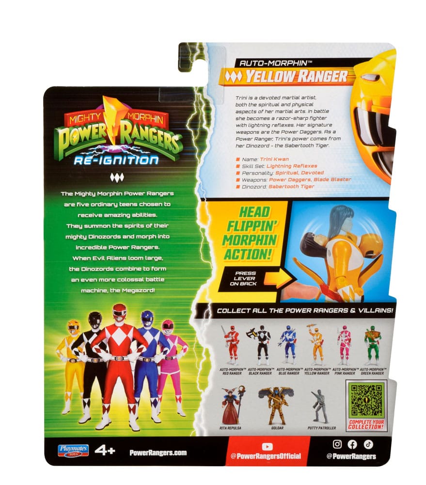 Mighty Morphin Power Rangers YELLOW RANGER Auto-Morphin Action Figure