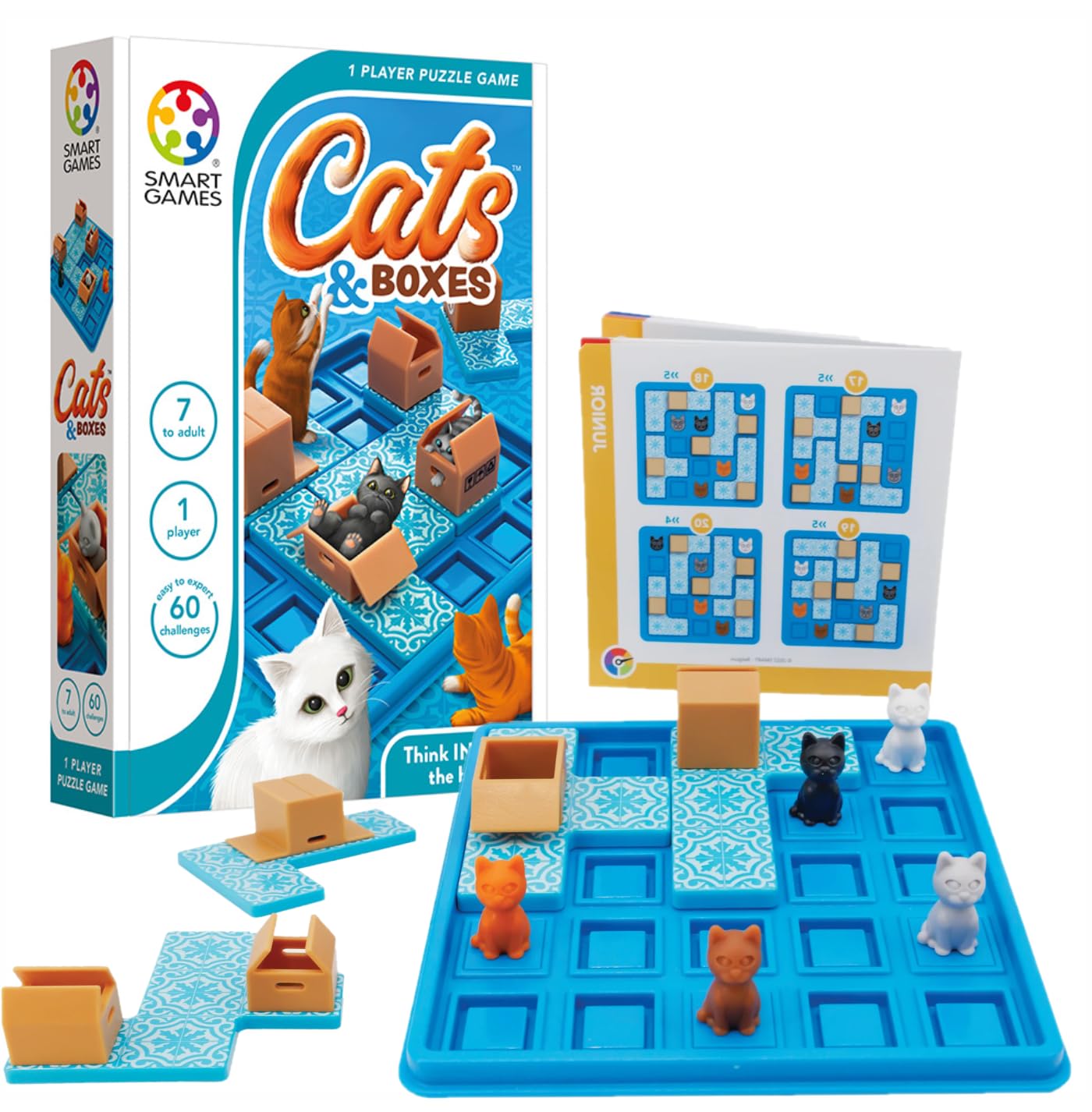 SmartGames Cats & Boxes Puzzle Game with 60 Challenges 7Plus Years