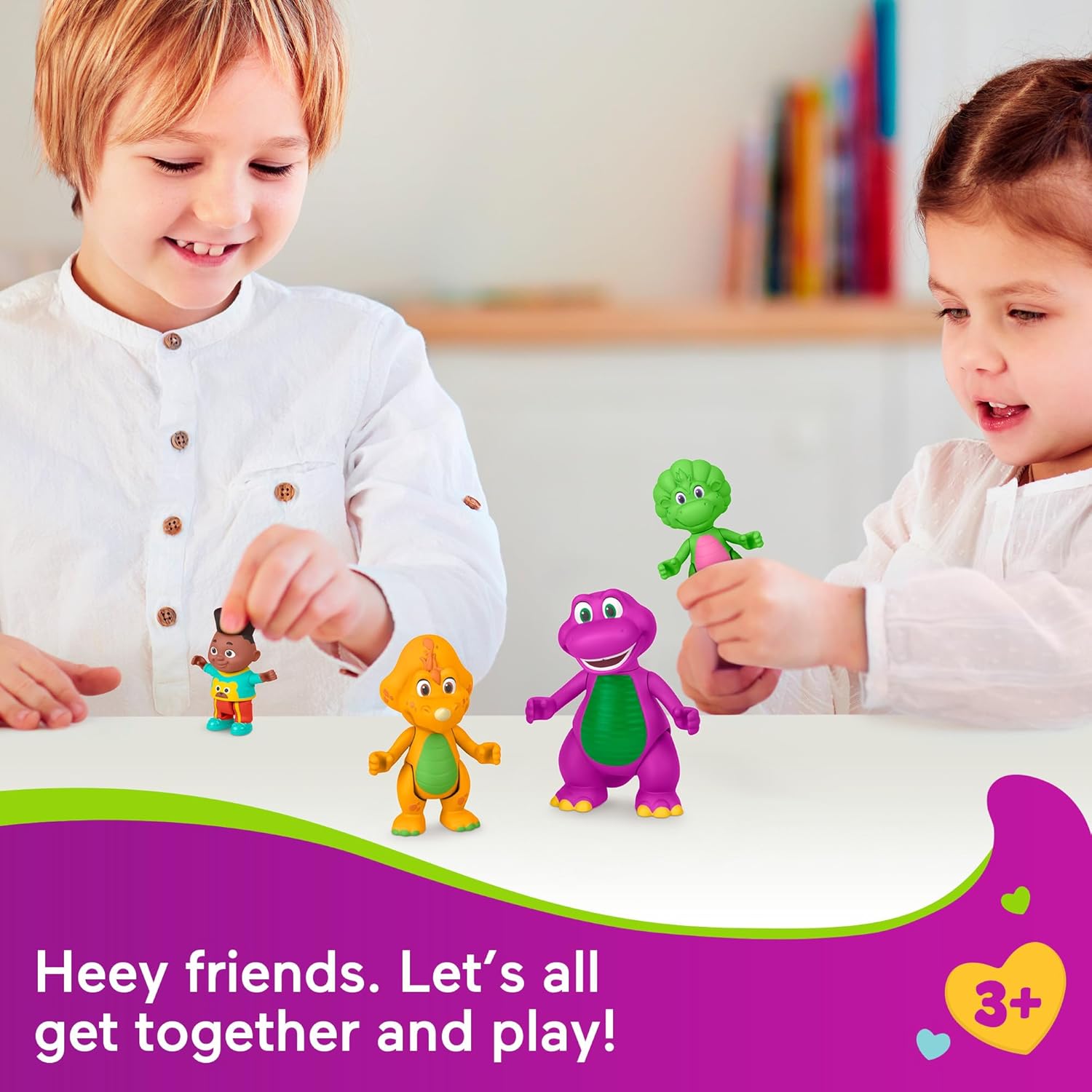 BARNEY'S WORLD Barney Hey Friends Fisher-Price Figure 4 Pack