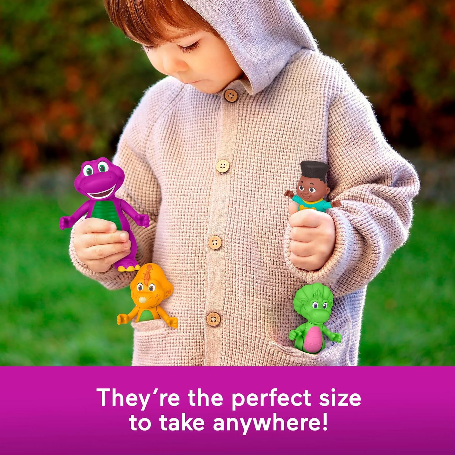 BARNEY'S WORLD Barney Hey Friends Fisher-Price Figure 4 Pack