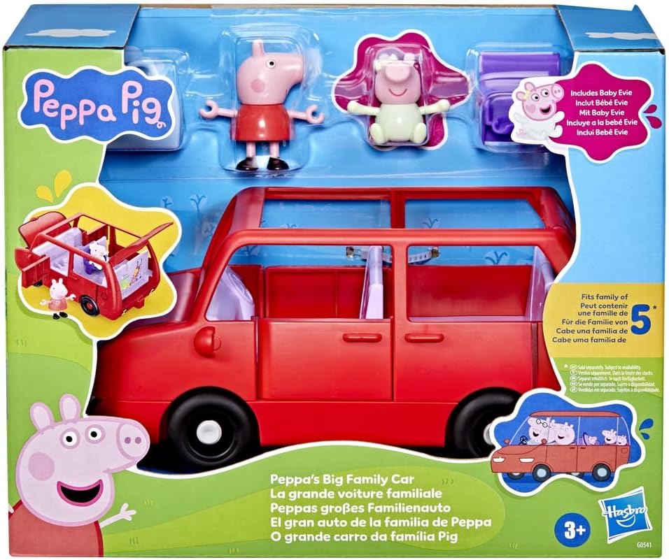 Peppa Pig Peppa's Big Family Car Playset with Baby Eve and Peppa Figures