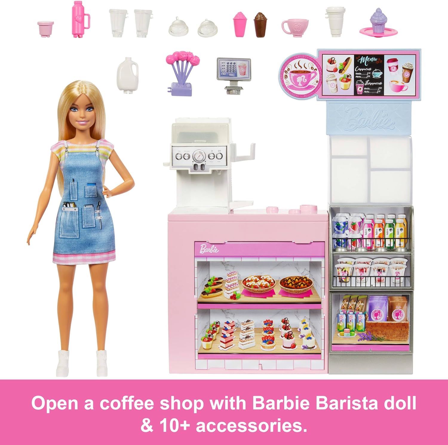 Barbie Coffee Shop Playset with Blonde Barista Doll