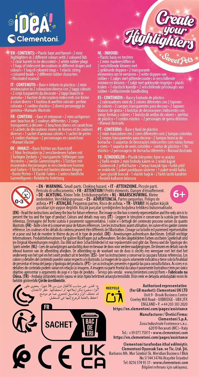Clementoni Idea  Create Your Highlighters: Sweet Pets
