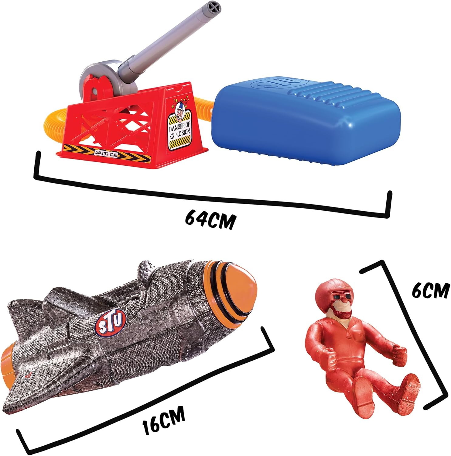 Stuntman Stu Sky Comet Rocket Plane Stomp and launch toy