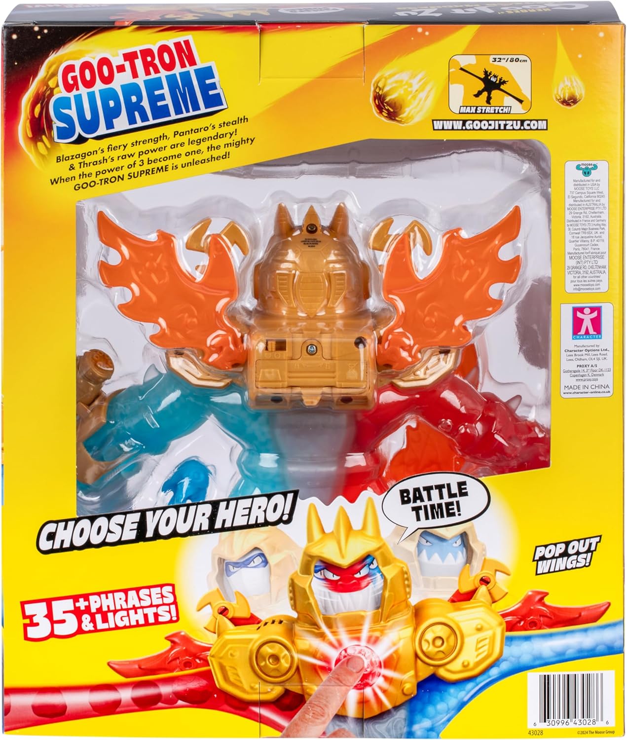 Heroes of Goo Jit Zu Goo-Tron Supreme Combines The Power Of Blazagon, Pantaro & Thrash