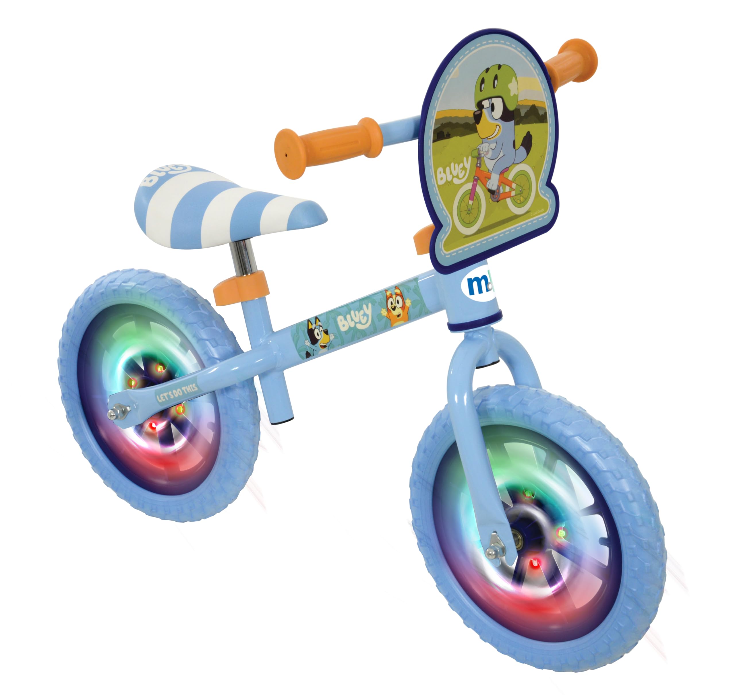 Bluey 12'' Boys & Girls Balance Bike 2+ Years Old with Light Up Wheels