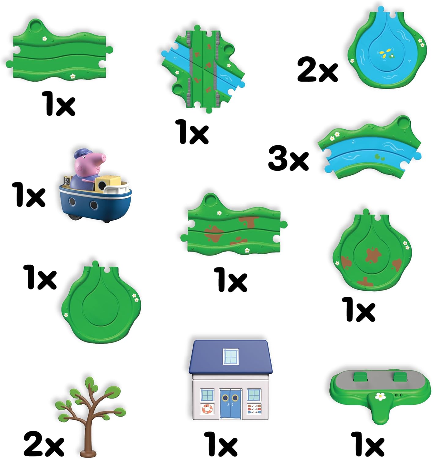 Peppa Pig Whizz Around Bobbing Along Boat Trip Motorised Vehicles Track Toys