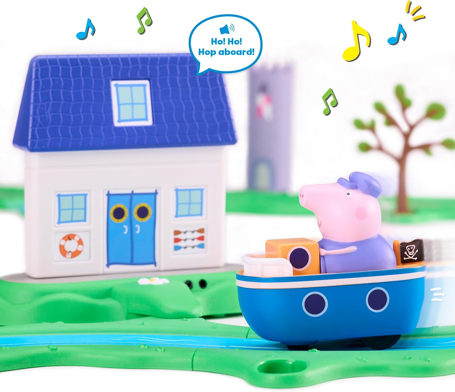 Peppa Pig Whizz Around Bobbing Along Boat Trip Motorised Vehicles Track Toys