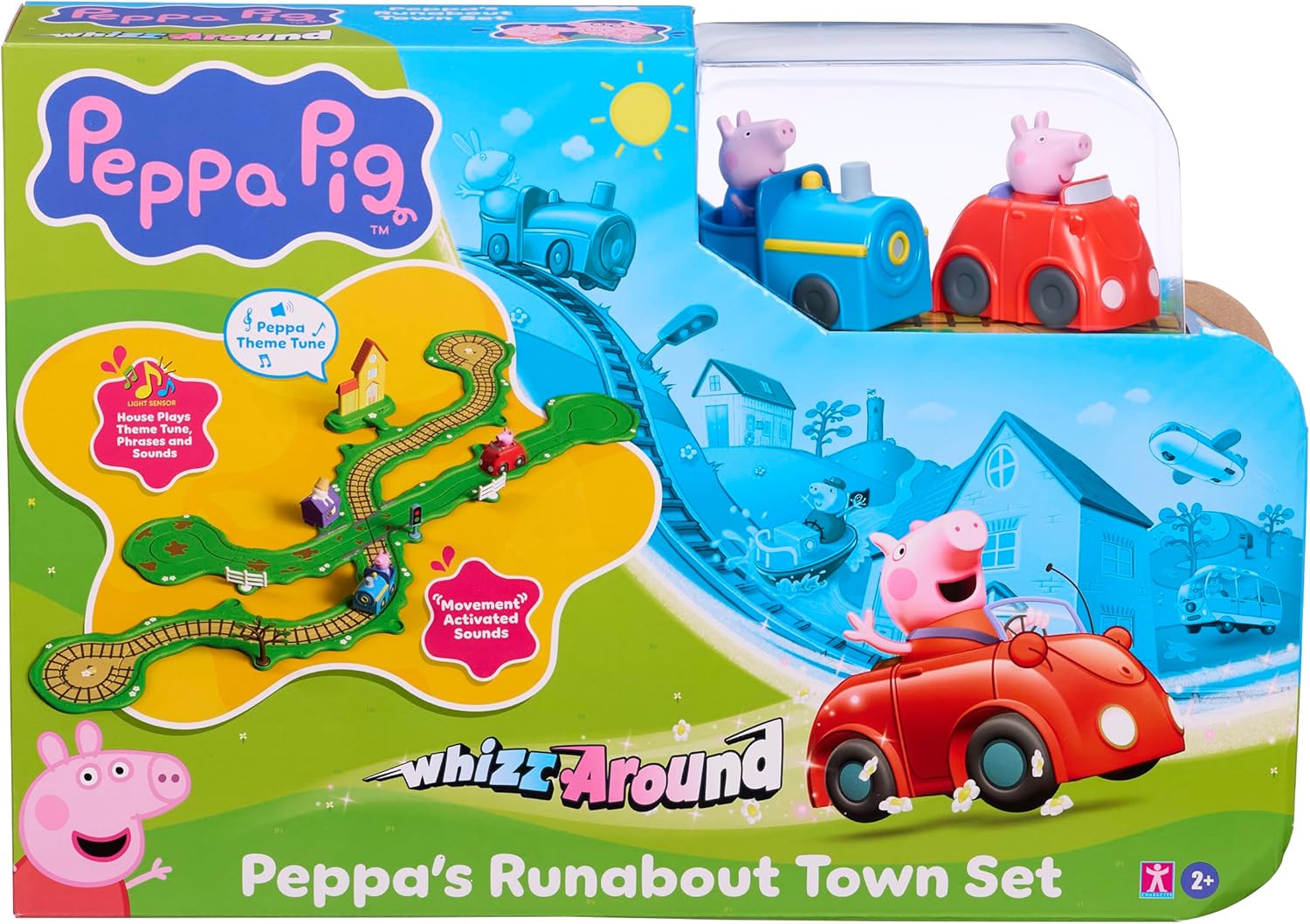 Peppa Pig Whizz Around Peppa?s Runabout Town Set Motorised Vehicles Track