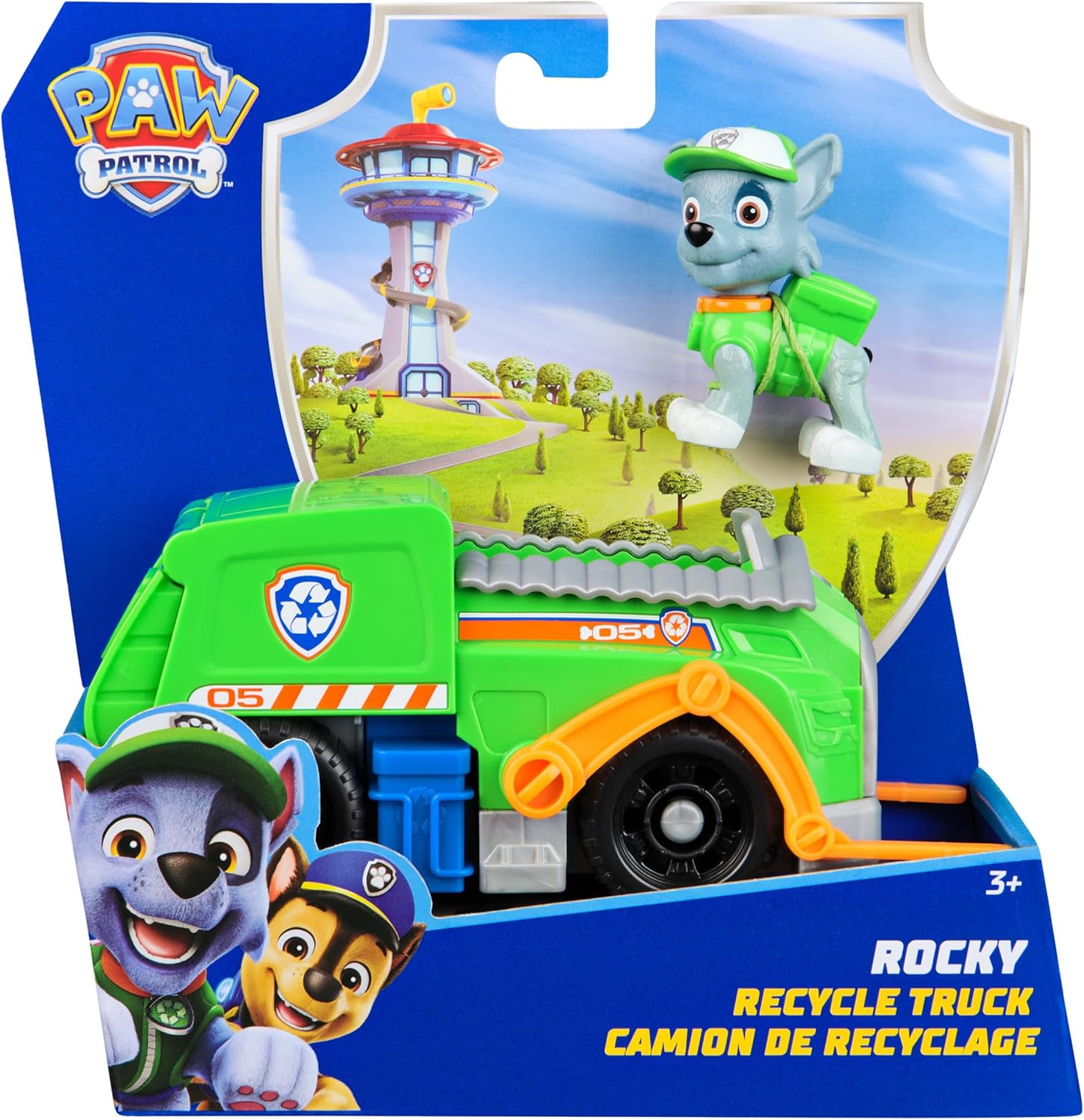 Paw Patrol ROCKY Recycling Lorry Toy Vehicle with Collectible Action Figure