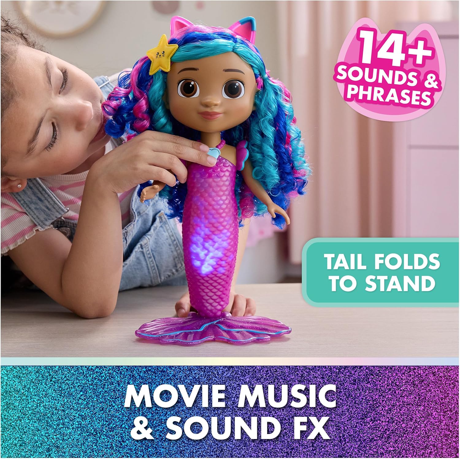 Gabby's Dollhouse: The Movie Sing & Shine Mermaid Gabby