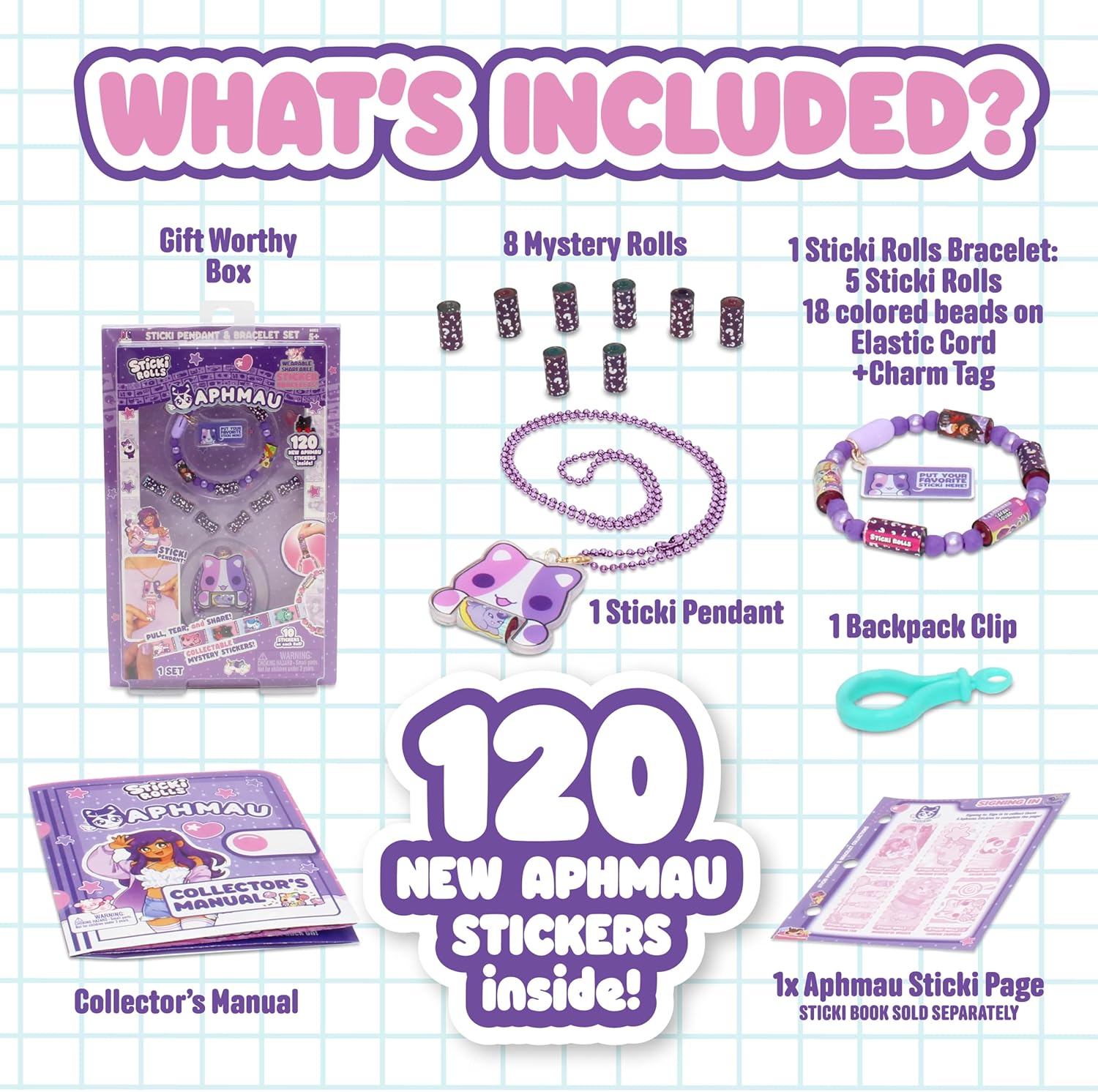 Sticki Rolls x Aphmau Pendant & Bracelet Set Limited Edition