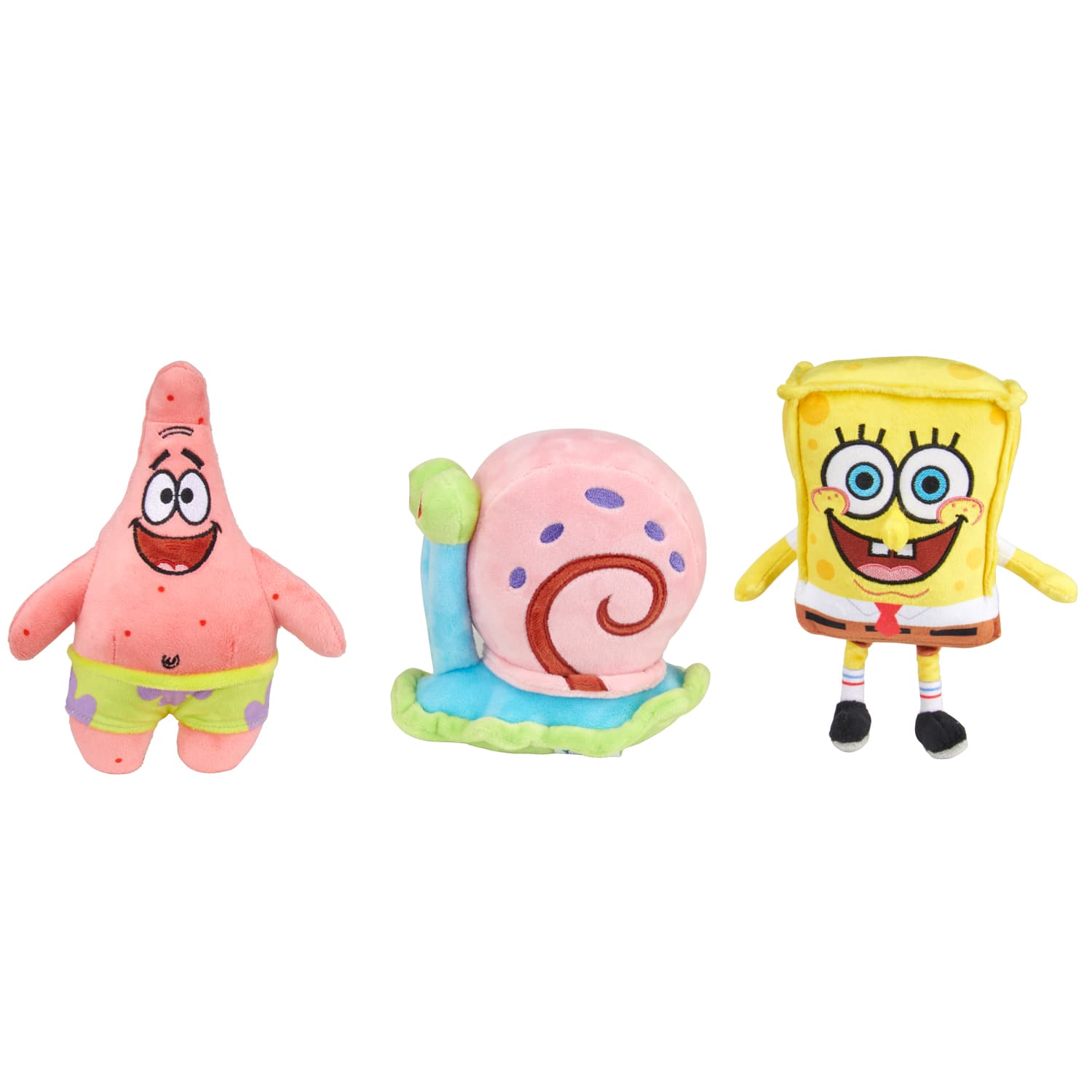 SpongeBob SquarePants 18cm Soft Plush Toy Set 3pk - Spongebob, Patrick, and Squidward