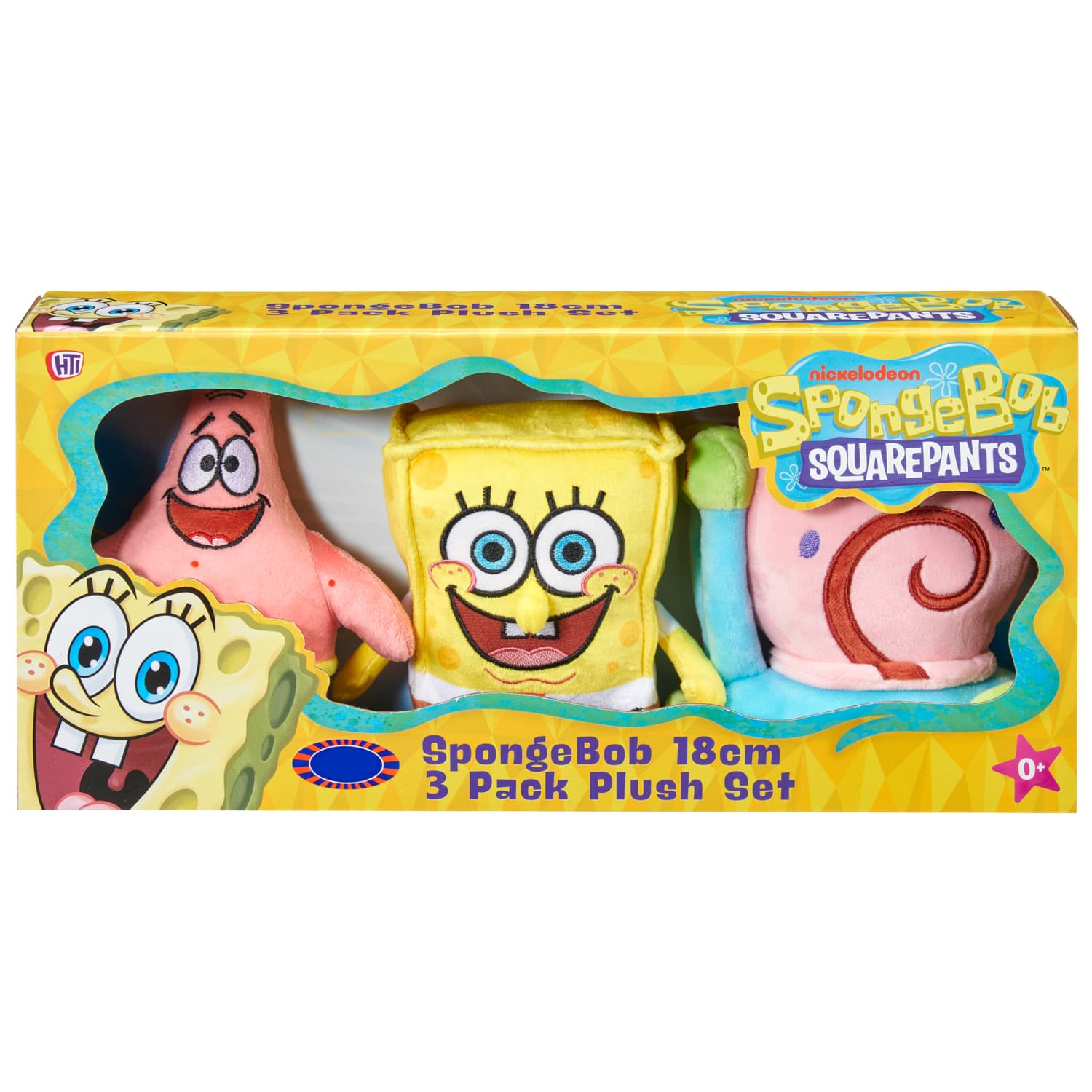 SpongeBob SquarePants 18cm Soft Plush Toy Set 3pk - Spongebob, Patrick, and Squidward
