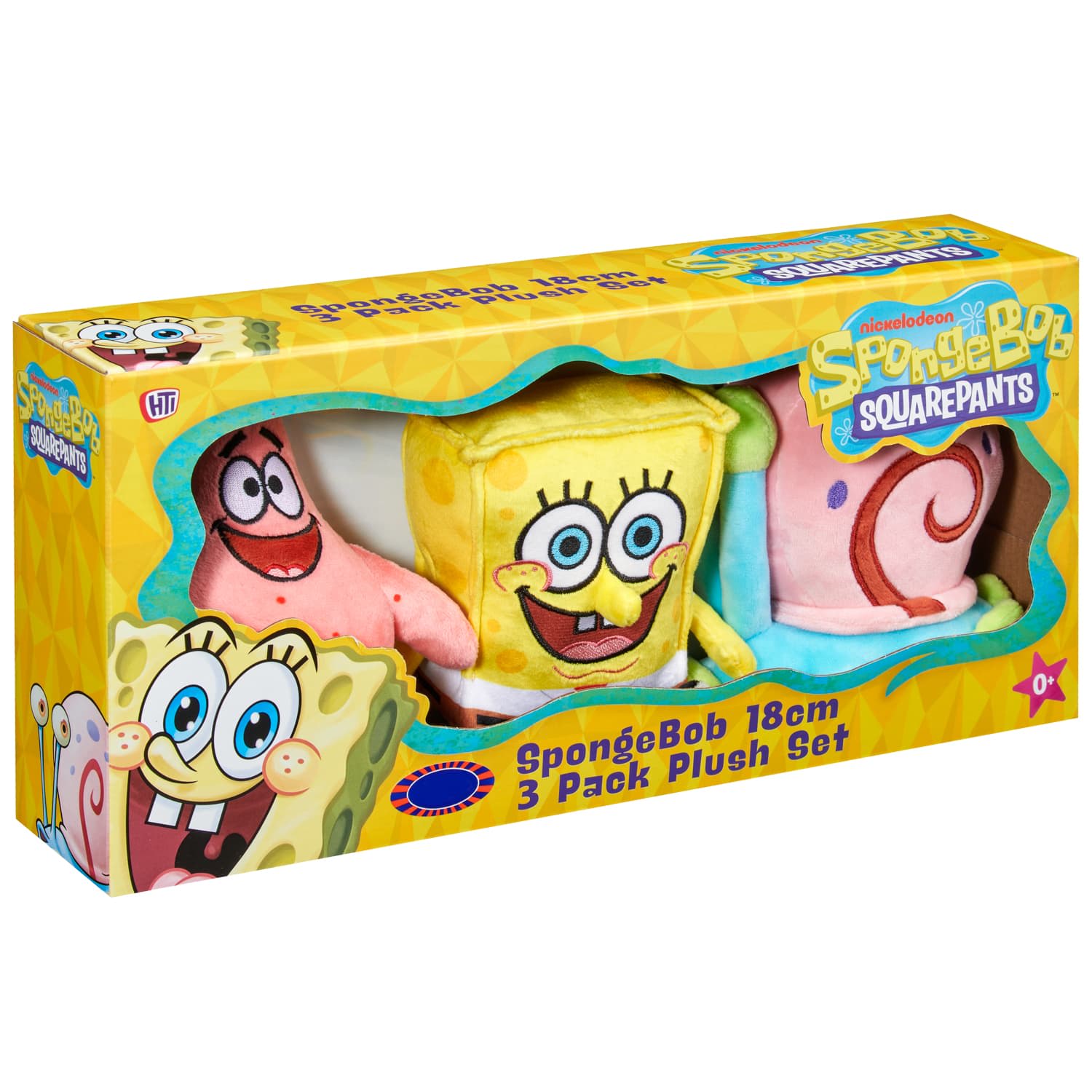 SpongeBob SquarePants 18cm Soft Plush Toy Set 3pk - Spongebob, Patrick, and Squidward