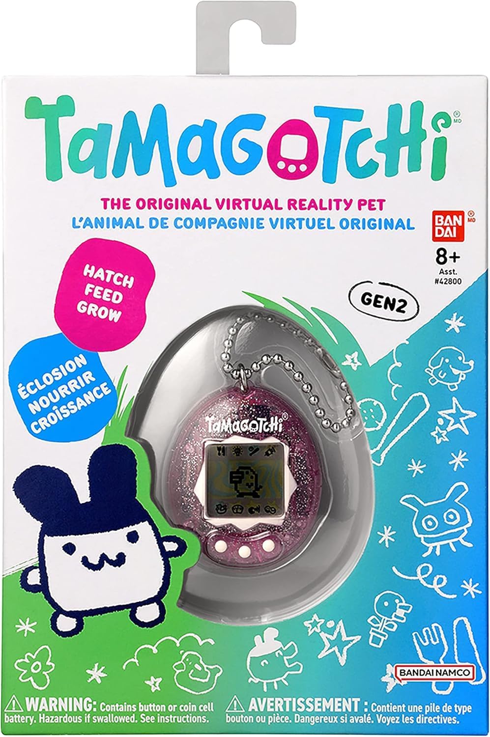 Tamagotchi Original Cyber Pet Pink Glitter Shell
