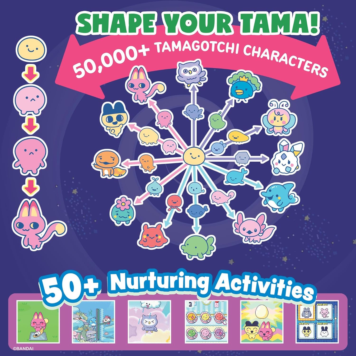Bandai Tamagotchi Paradise Digital Pet Blue Water Shell