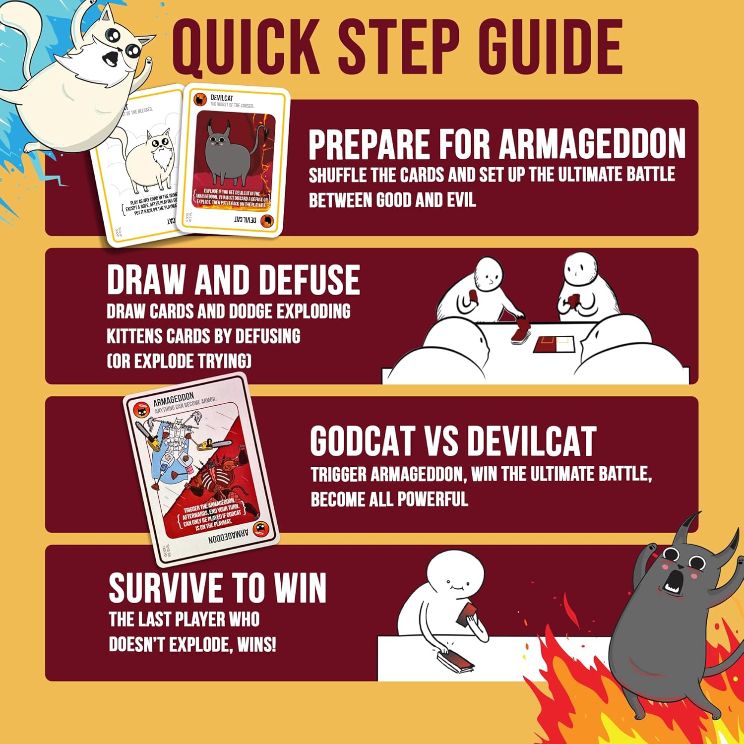 Exploding Kittens Good vs. Evil High Stakes Family Card Game