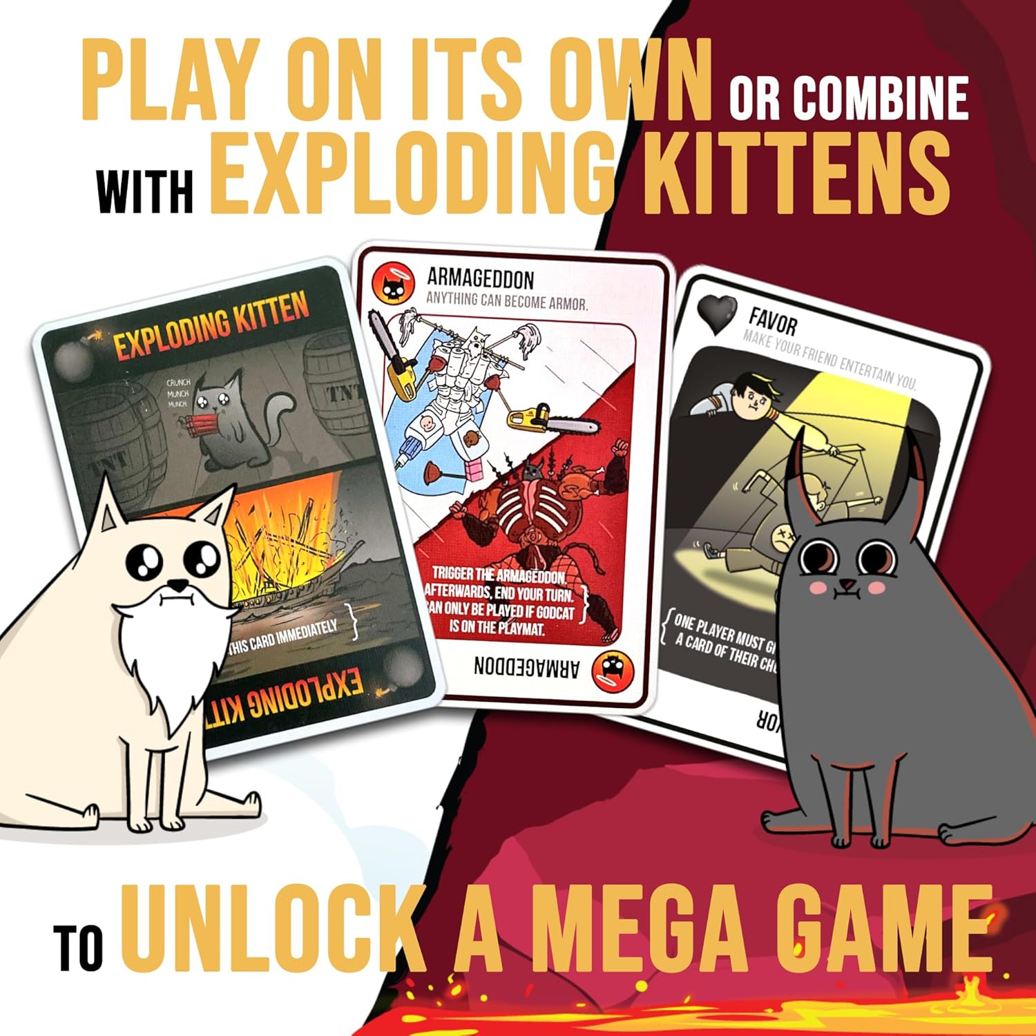 Exploding Kittens Good vs. Evil High Stakes Family Card Game