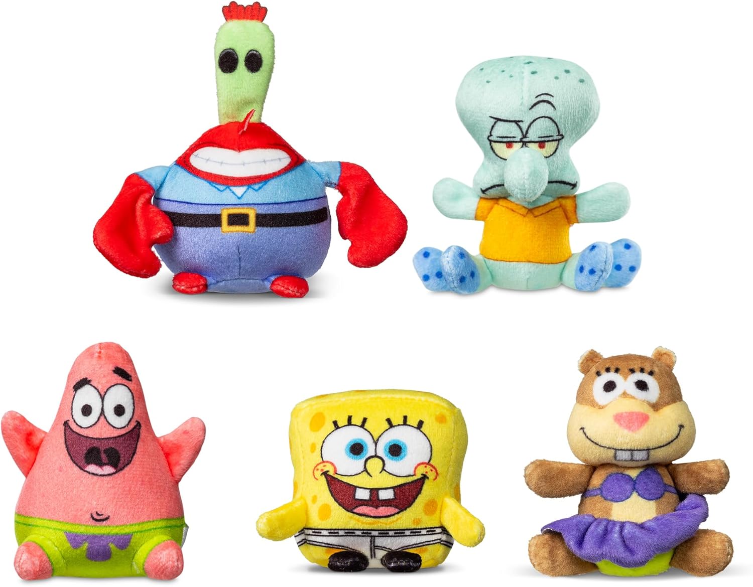 Micro Teenies Spongebob Square Pants 5Pack Miniature Soft Plush Toy