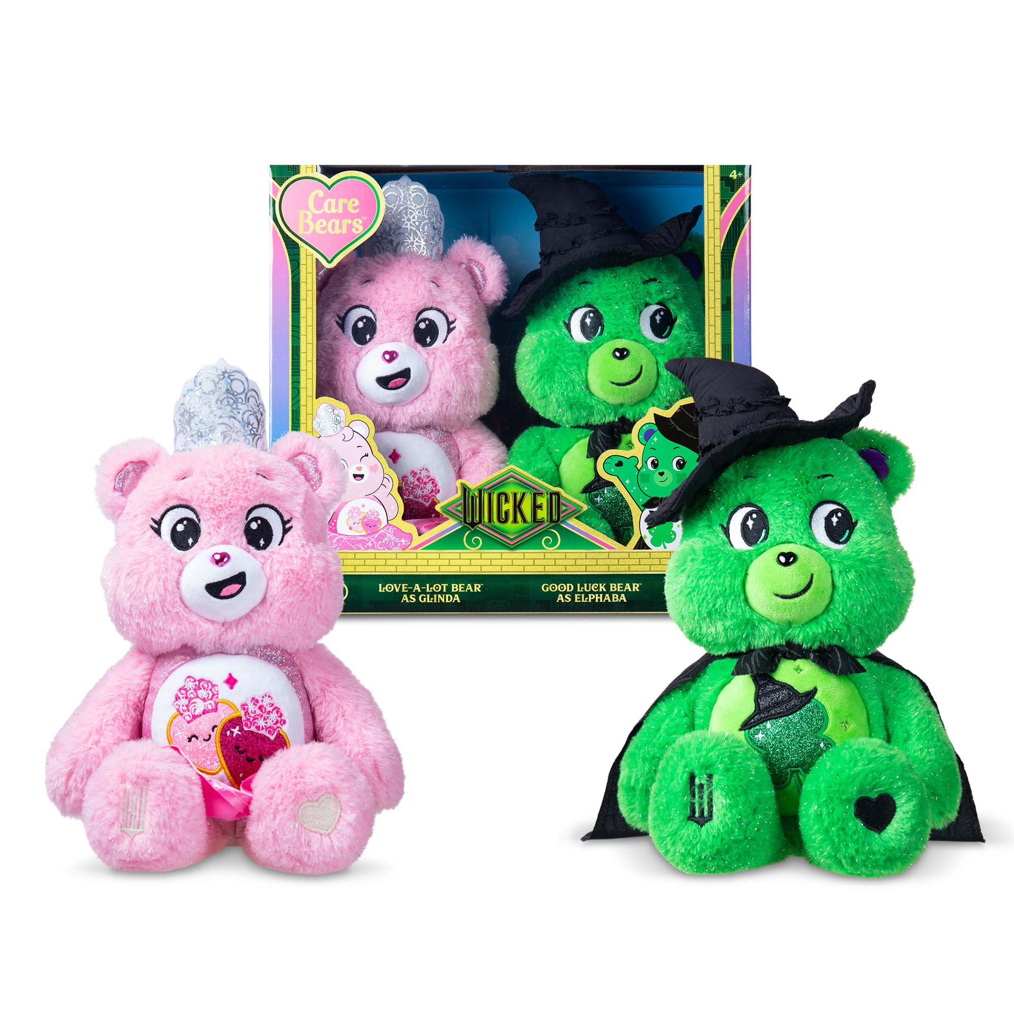 Care Bears x Wicked 2Pack Love-a-Lot Bear as Glinda & Good Luck Bear as Elphaba