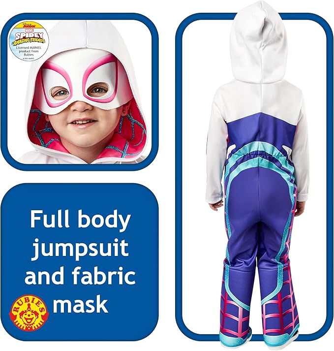 Rubie's Official Marvel Spidey and his Amazing Friends GHOST SPIDER Deluxe Costume 3 To 4 Years
