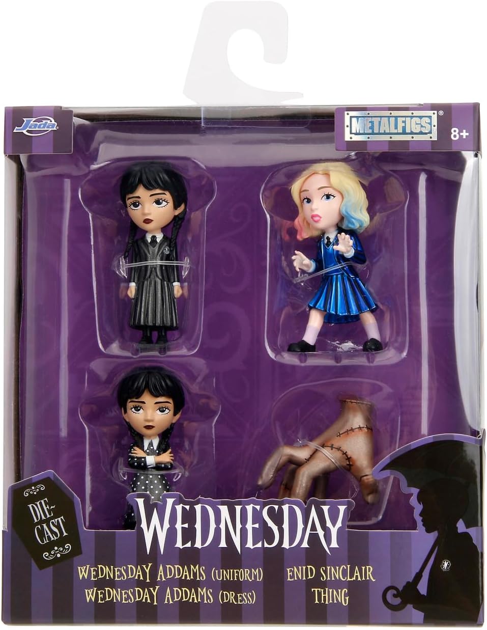 Jada Set of 4 Wednesday Series Character 7cm Figures Made in Metal