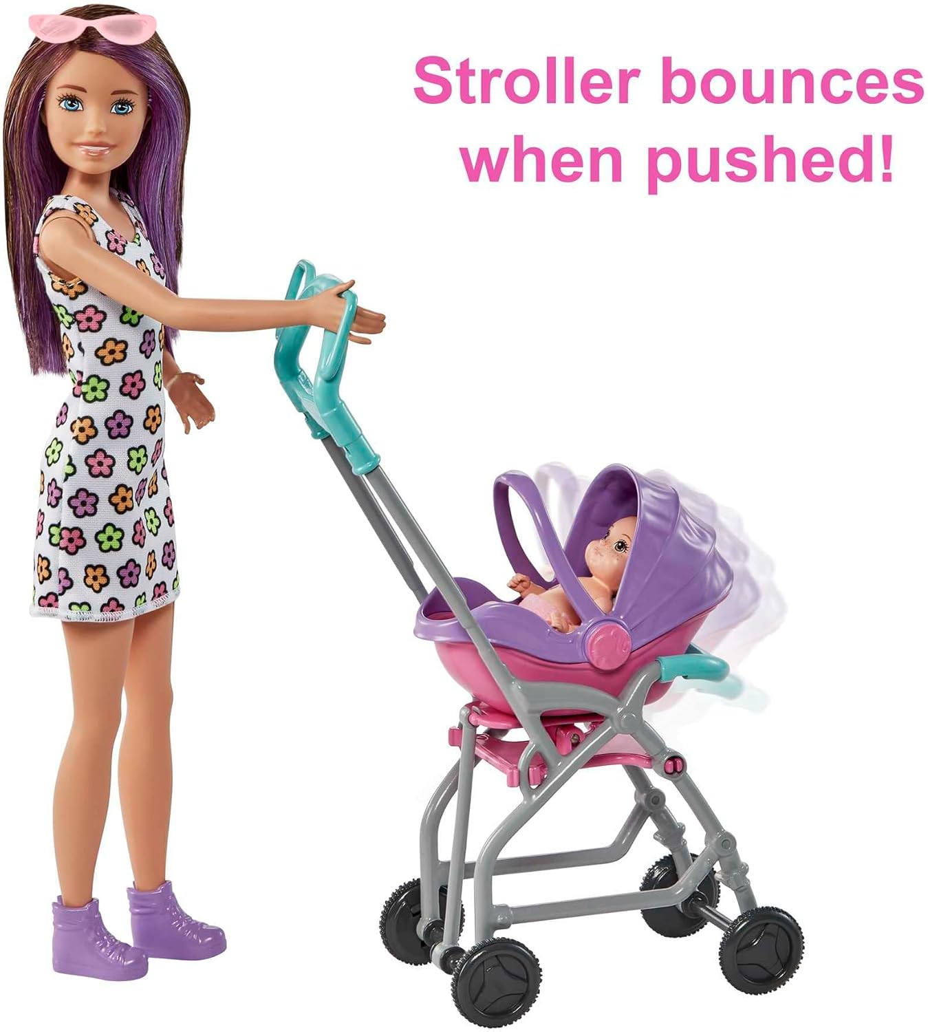 Barbie Skipper Babysitters Playset with Doll, Stroller, Baby Doll and 5 Accessories