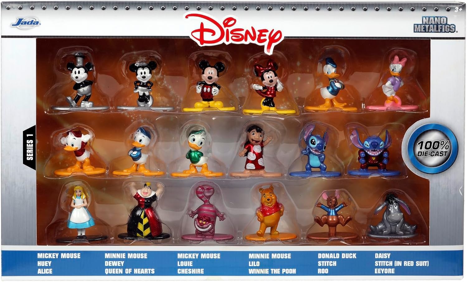 Jada Disney 18 Piece Set 4 cm Figurines Metal 1.65 Inch Figure Multipack Wave 1