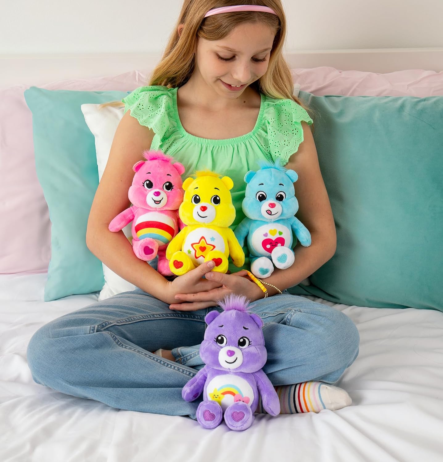 Basic Fun Care Bears Treasure Chest: Set of 4 Beanie Soft Plush Toys