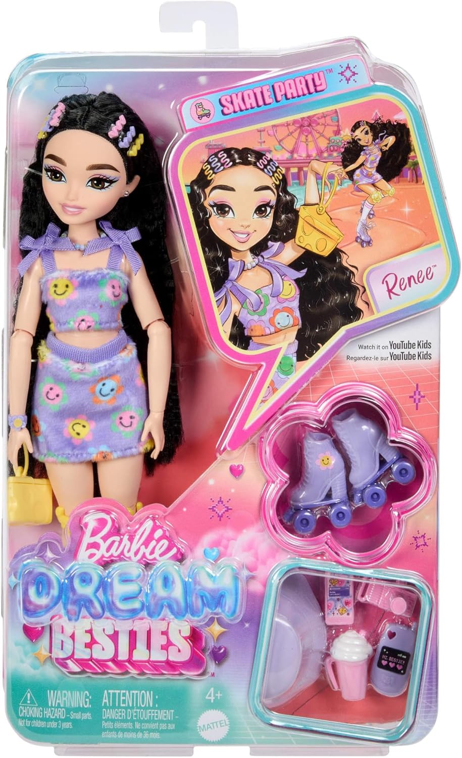 Barbie Dream Besties and Accessories RENEE Posable Roller Skating Fashion Doll