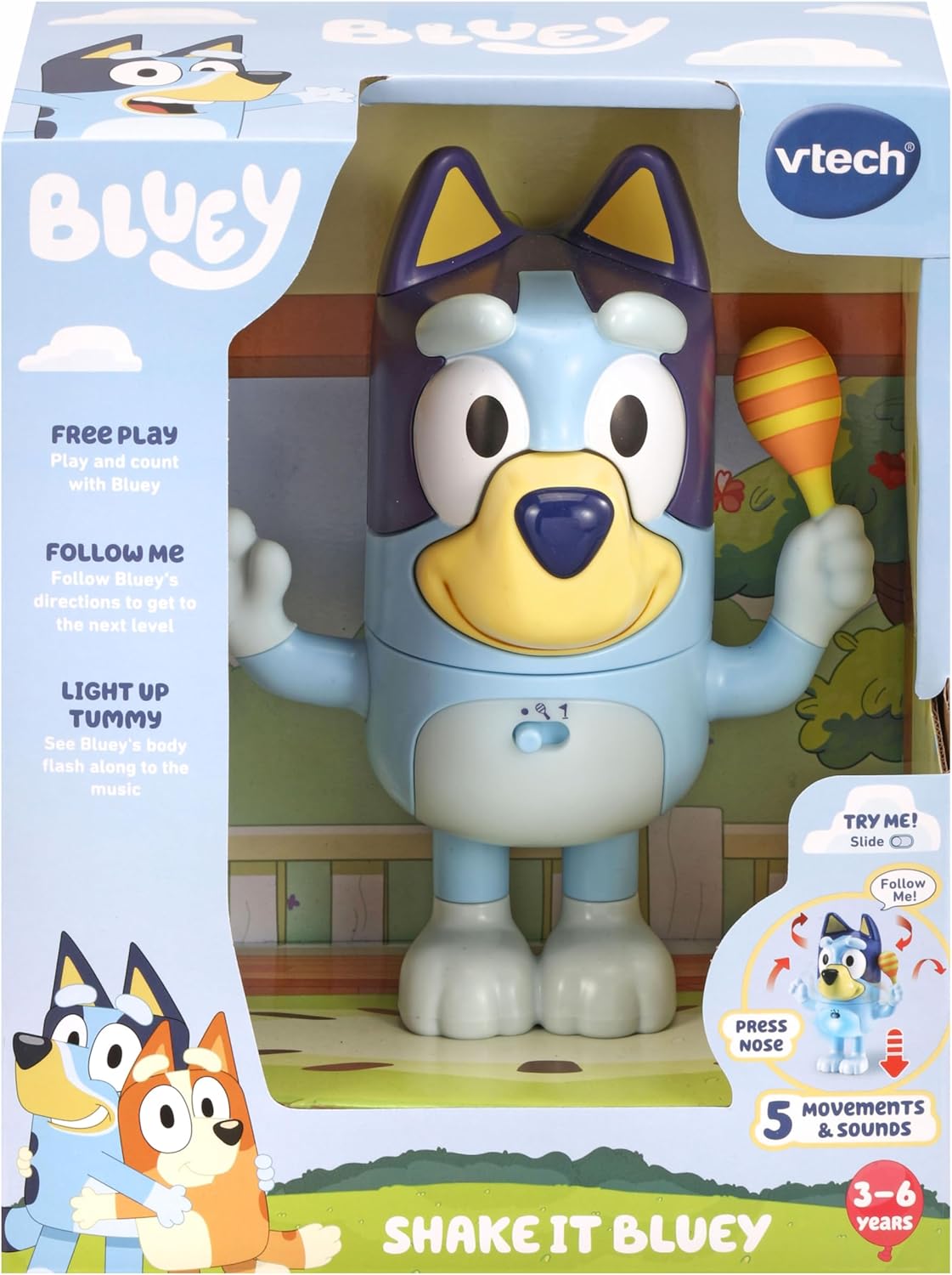 VTech SHAKE IT BLUEY Official Character Interactive Toddler Toy