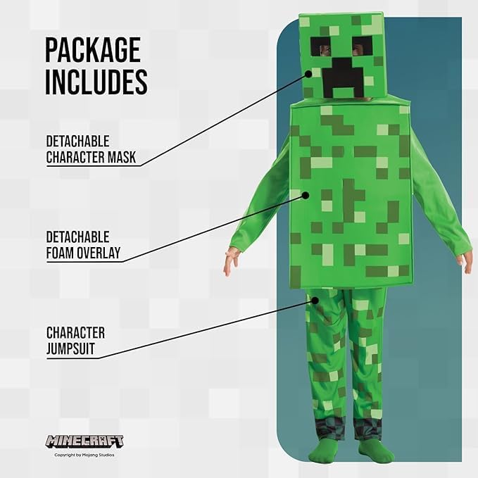 Disguise Minecraft Creeper Costume for Kids  4-6 YEARS
