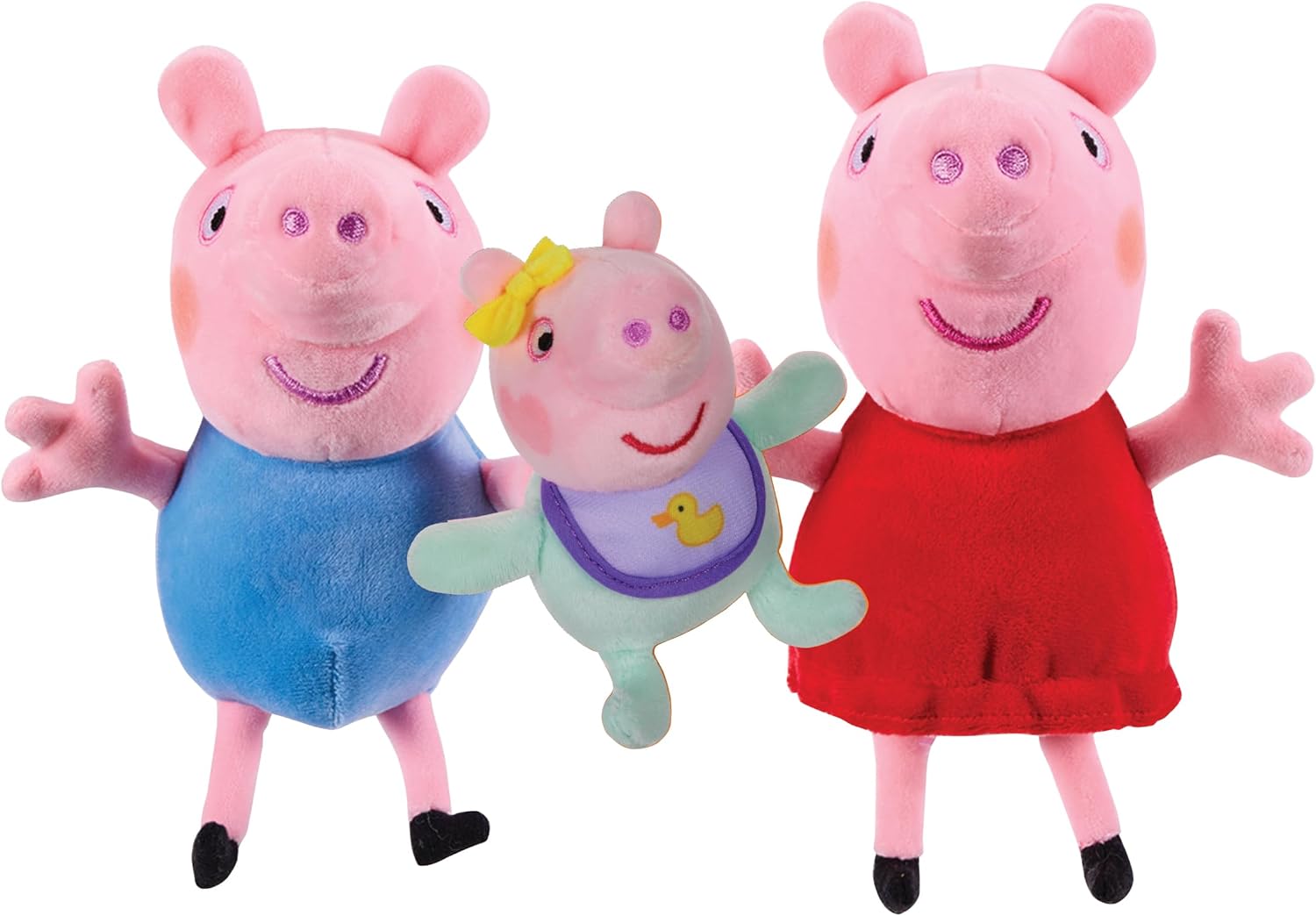 Peppa Pig 3 Pack - Peppa with and Evie Soft Plush Toy Set