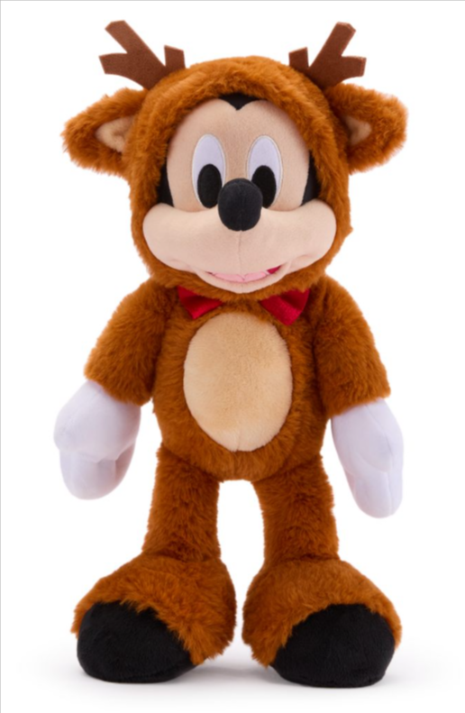 Disney Store Mickey Mouse Reindeer Christmas Festive 2025 Soft Plush Toy 34cm