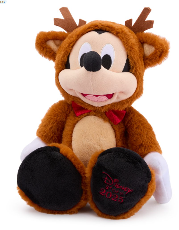 Disney Store Mickey Mouse Reindeer Christmas Festive 2025 Soft Plush Toy 34cm
