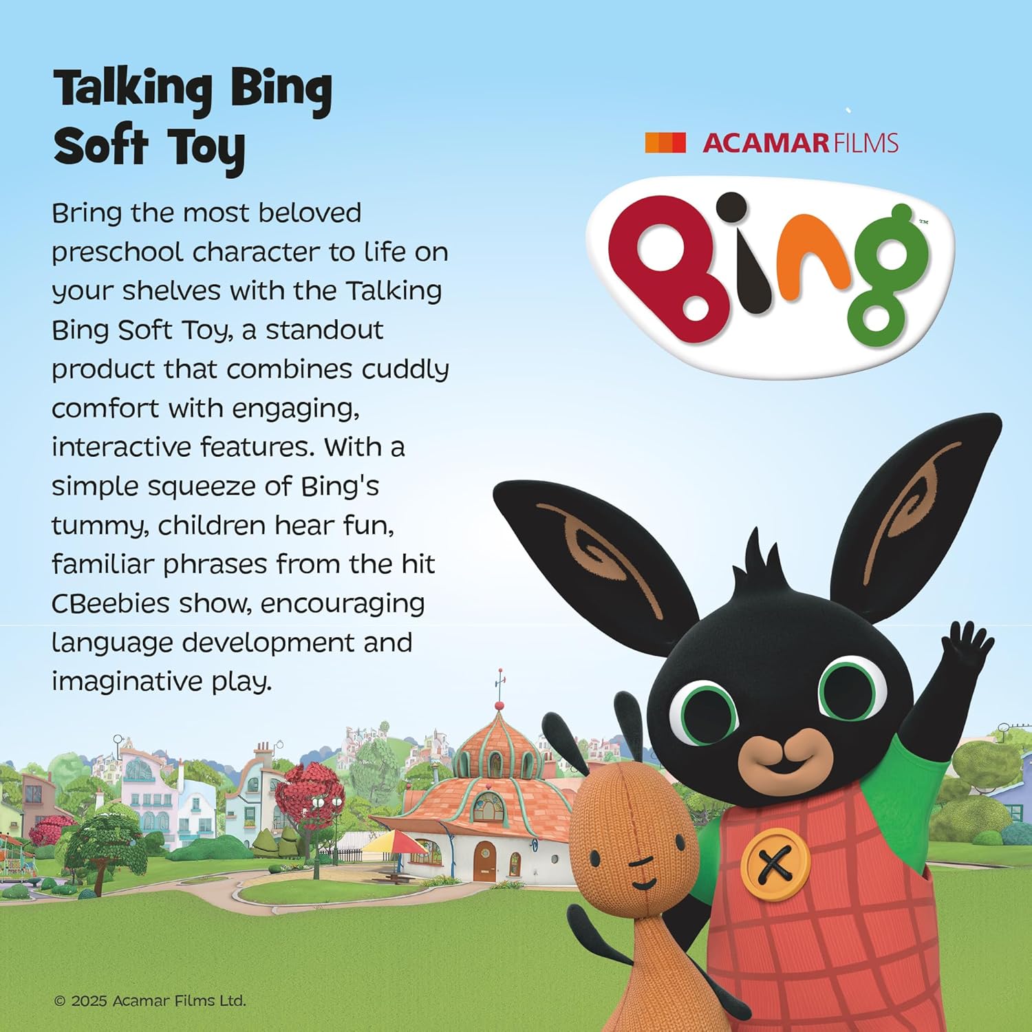 Rainbow Designs Interactive Talking Bing Soft Plush Toy