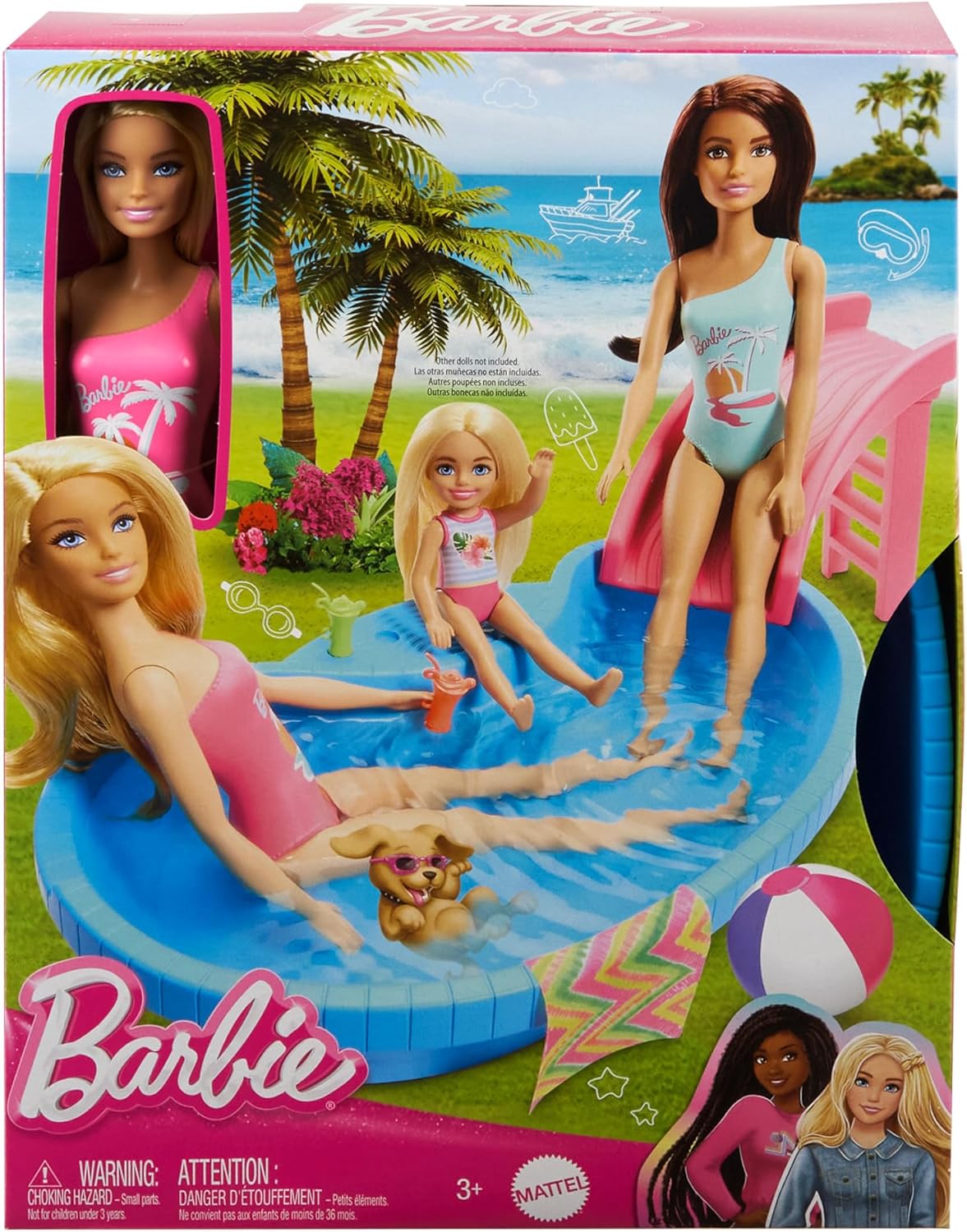 Barbie Doll and Pool Playset  Blonde in Tropical Pink
