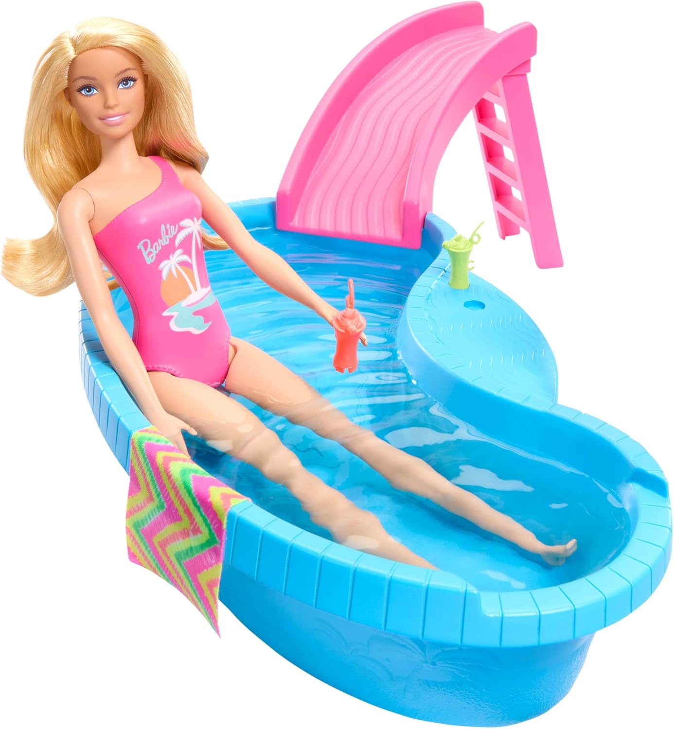 Barbie Doll and Pool Playset  Blonde in Tropical Pink
