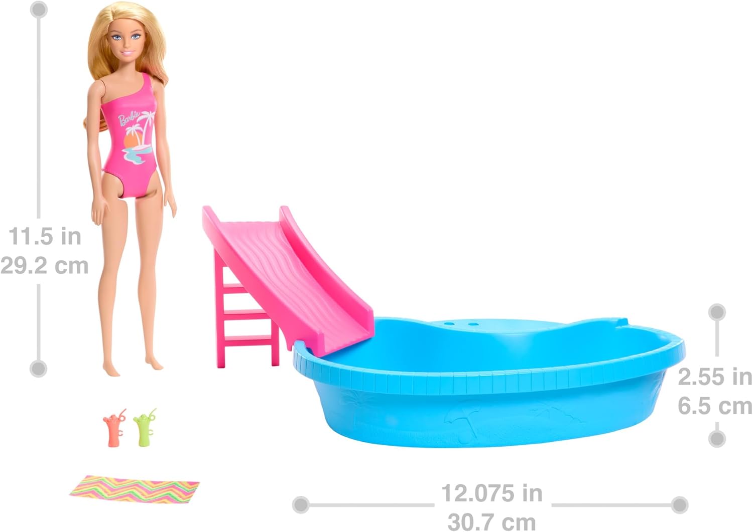 Barbie Doll and Pool Playset  Blonde in Tropical Pink