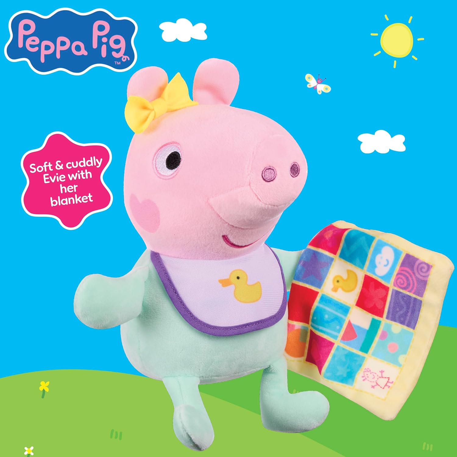 Peppa Pig Baby Evie with Blanket Soft Plush Toy