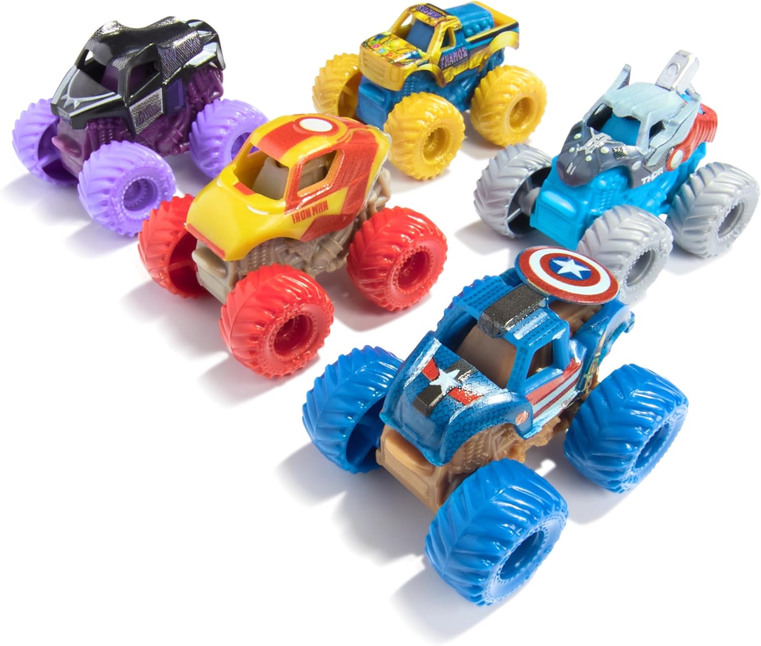 Monster Jam, Marvel Official Mini 5-Pack with Mystery Collectible