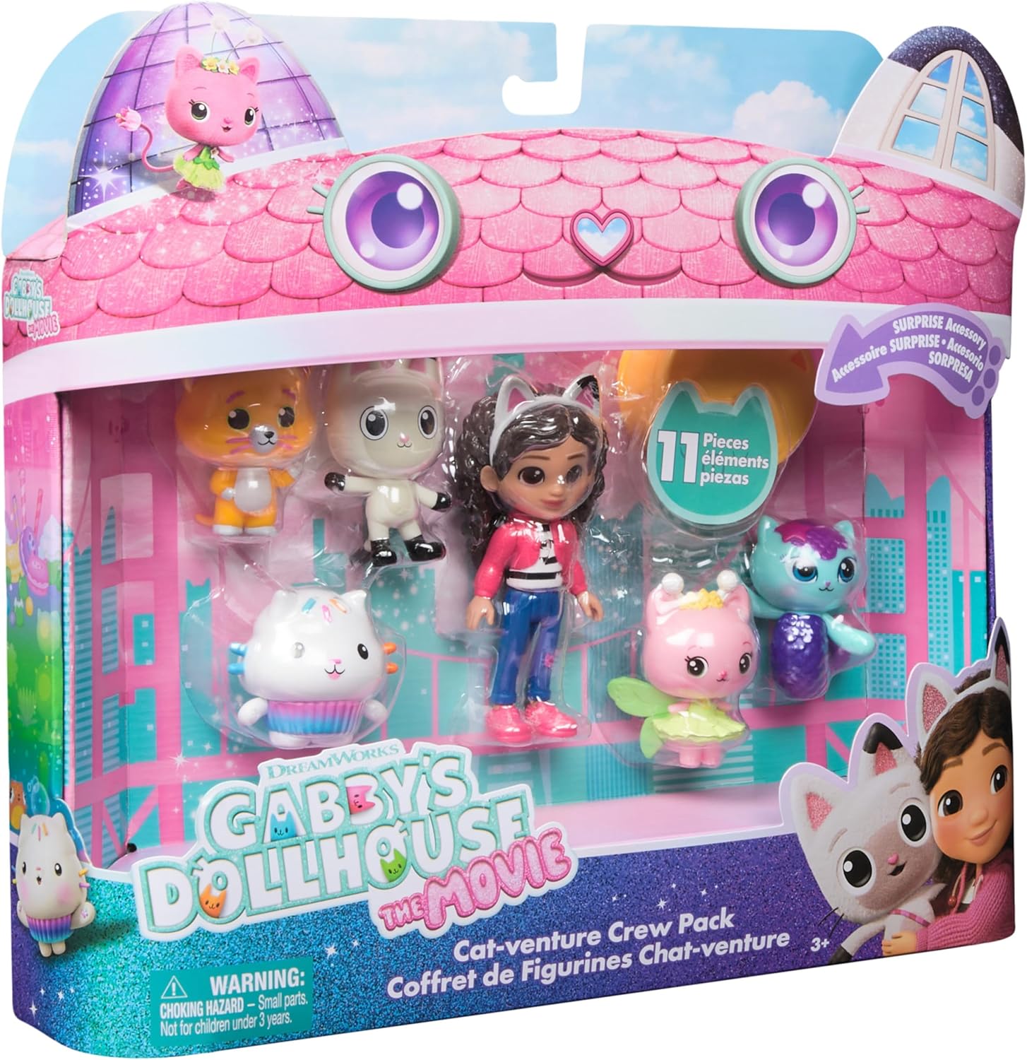 Gabby's Dollhouse The Movie, Cat-venture Crew Pack 11-Piece Toy Figure Set