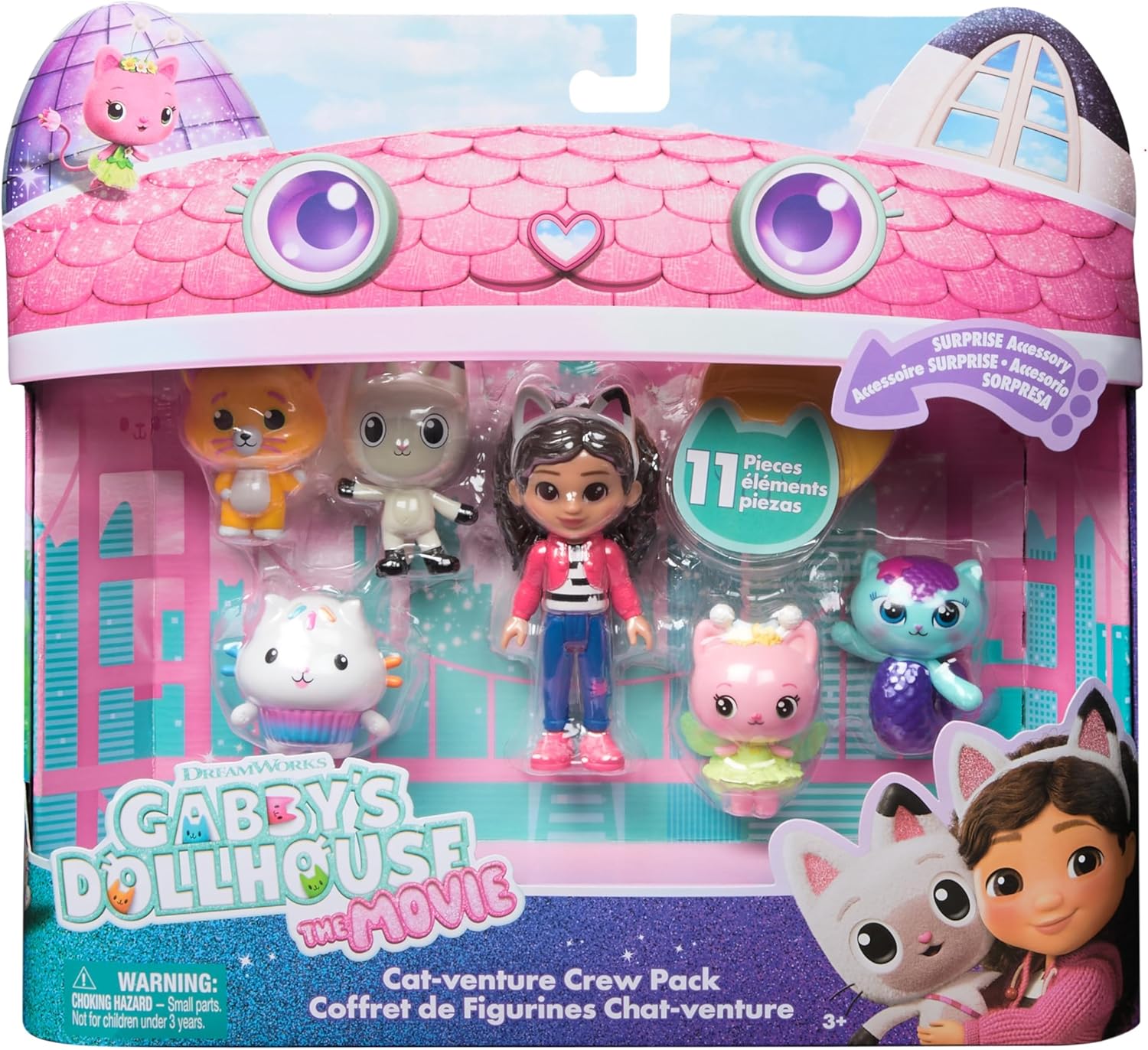 Gabby's Dollhouse The Movie, Cat-venture Crew Pack 11-Piece Toy Figure Set