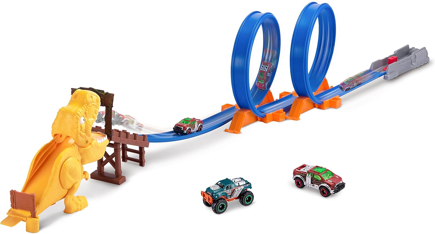 Metal Machines T-Rex Attack Building Trackset with Mini Racing Car