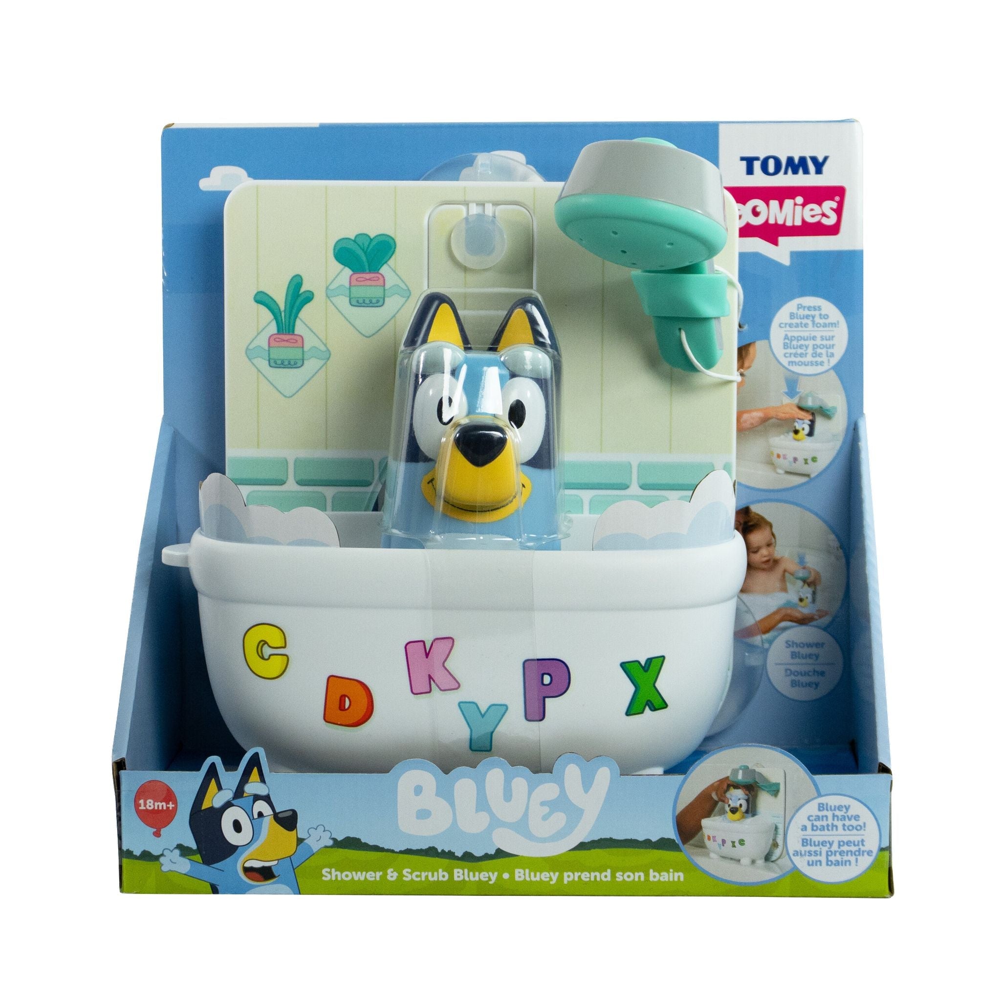 TOMY Toomies Shower & Scrub Bluey Interactive Bath Toy