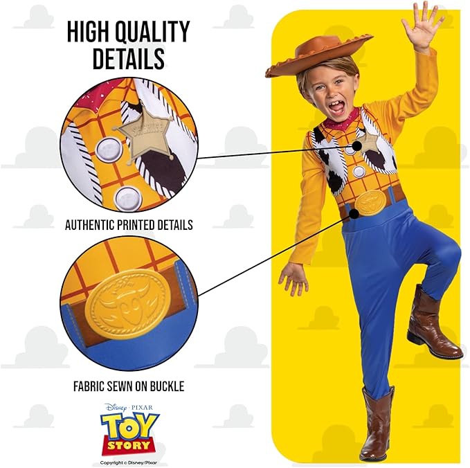Disney Official Woody Costume for Kids, Includes Woody Hat 5-6 YEARS